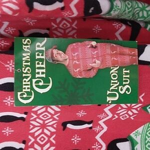 NWT  Penguin Union Suit Men's Size Large One Piece Zip Up Pajamas Ugly Christmas
